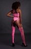 Two piece with crop top and stockings - pink - XS/XL